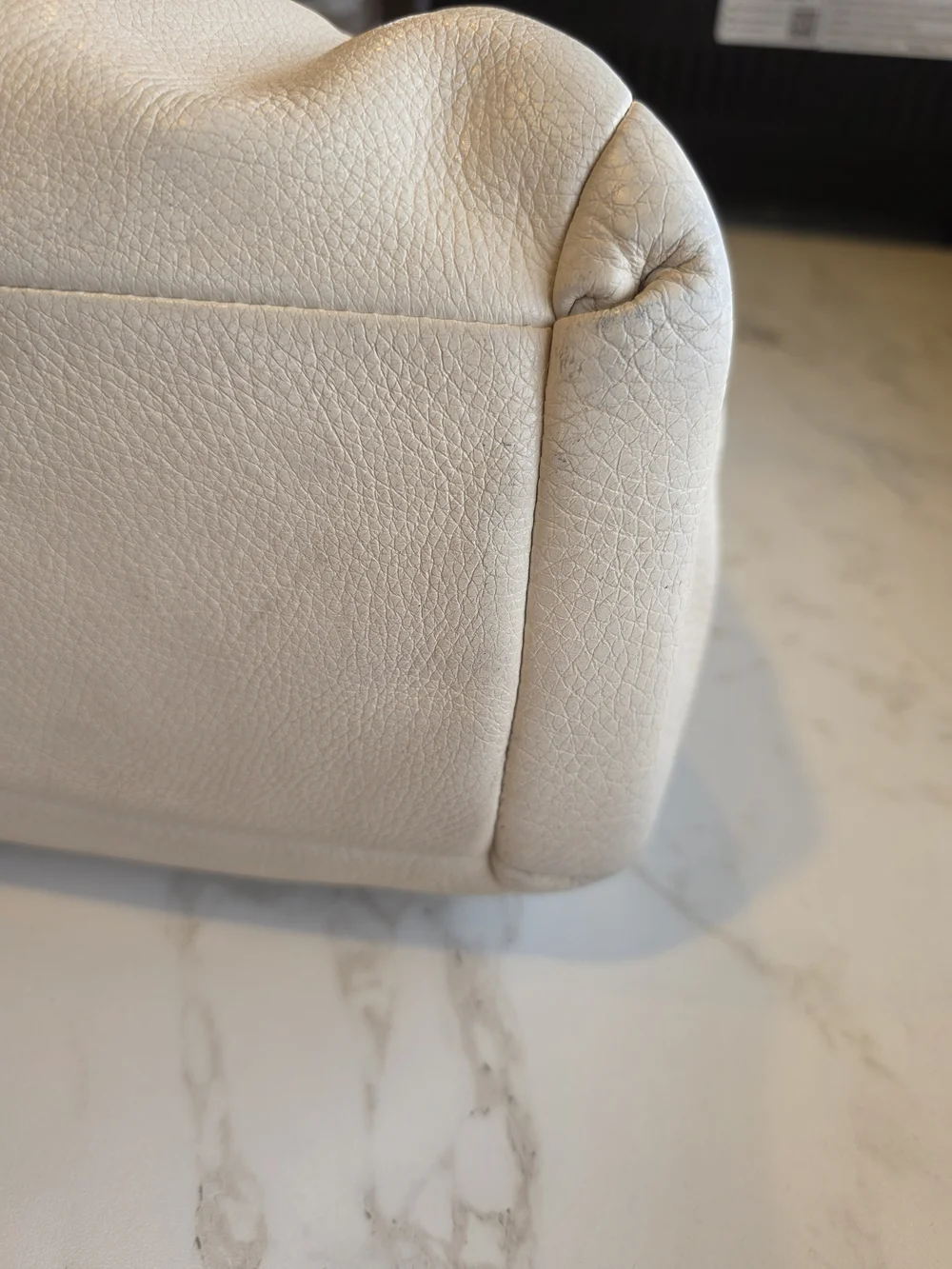 Vintage Coach cream pebbled leather hobo bag slouchy Y2K - Picture 7 of 14